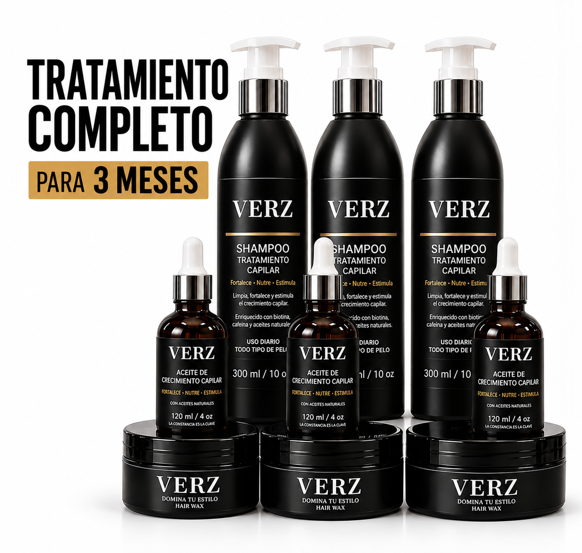 Tratamiento completo para la alopecia — 3 meses de uso